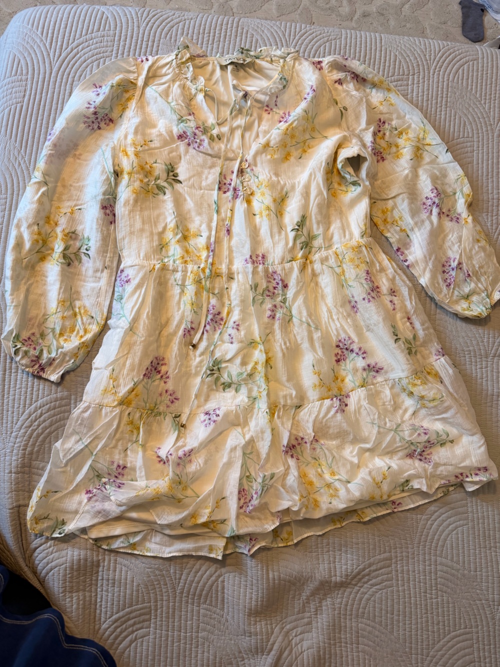 Cream Floral dress